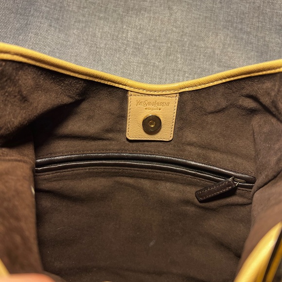 YSL Yves Saint Laurent Beige Leather St. Tropez Hobo Purse - Picture 10 of 12